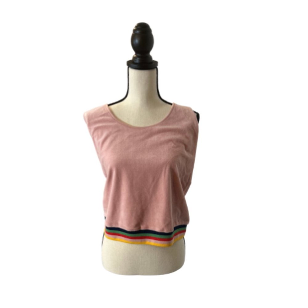Plus Size Blush Pink Women's Velour Cropped Tank Top - Wild Fable 4X